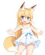1_female 2020 animal_ear_fluff animal_ears animal_humanoid animal_tail blonde_hair blue_eyes blush canid canid_humanoid canine canine_humanoid clothed clothing d dress ears eyebrows eyebrows_visible_through_hair eyes face facial_expression fang fangs female fox_ears fox_humanoid fox_tail hair humanoid loli long_hair looking_at_viewer mammal mammal_humanoid open_mouth open_smile original original_character outstretched_arms pixiv_80568438 point_of_view safe sankaku_channel simple_background sleeveless sleeveless_dress smile solo tail tama_e_akira victor_(tama_e_akira) victor_9326 white_background white_dress young きつねっこ ビクタニャス // 930x1121 // 434.4KB