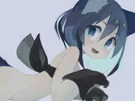 1_female 1girl 2d_art 4_3_aspect_ratio animal_ear_fluff animal_ears bandeau bangs bare_shoulders black_bandeau black_gloves blue_background blue_eyes blue_hair blush bottomless bra clothing commentary_request d danbooru ears eyebrows_behind_hair eyes face facial_expression fang female gloves hair hair_between_eyes hands_up hi5tj0gp implied_nopan long_hair looking_at_viewer looking_to_the_side open-mouth_smile open_mouth original original_character pappii_(paprika_shikiso) paprika_shikiso pixiv_76220244 point_of_view safe shoulders sidelocks simple_background smile solo tail おつかれさまです ぱっぴー パプリカ色素 // 1200x900 // 263.0KB