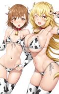 1_female 2_females 2d_art 2girls 95114288_p0 ;d absurd_resolution animal_ears animal_print armpit_peek ass ass_visible_through_thighs bangs bell bikini blonde_hair blush bodily_fluids bra breasts bridal_gauntlets brown_eyes brown_hair clavicle cleavage clothing collar collarbone cow_bell cow_ears cow_horns cow_print cow_print_bikini cowfever ears eyebrows eyebrows_visible_through_hair eyes face facial_expression female female_only fhxw3irvqam7slm fhxw3irvqam7slm.orig flower front-tie_bikini front-tie_top gluteal_fold hair hair_flower hair_ornament high_resolution horns hotarojitunda00 large_breasts light-skinned_female light_skin long_hair misaka&misaki_cowfever06 misaka&misaki__cowfever06 misaka_mikoto multiple_females multiple_girls navel neck neck_bell o one_eye_closed open_mouth panties peace_sign pixiv_14782370 pixiv_27 pixiv_95114288 questionable red_collar sankaku shokuhou_misaki short_hair side-tie_bikini sideboob simple_background skindentation small_breasts smile spoken_sweatdrop starry_eyes stars stockings stomach sweat sweatdrop swimsuit swimwear symbol-shaped_pupils teeth thick_thighs thighhighs thighs thin_waist to_aru_kagaku_no_railgun to_aru_majutsu_no_index underwear upper_teeth very_high_resolution very_long_hair w white_background wink yakimi27 yakimi_27 yellow_eyes // 1500x2400 // 2.5MB