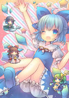 4_females 4_girls ahoge animal_tail bloomers blue_eyes blue_hair blush bow brown_eyes brown_hair chibi cirno clothing daiyousei detached_sleeves dress explicit eyes female fish_tail frilled_shirt frilled_shirt_collar frilled_skirt frilled_sleeves frills girl green_eyes green_hair hair hair_bow hair_ribbon hair_tubes hakurei_reimu hand_up head_fins ice ice_wings knickers large_bow long_hair looking_at_viewer merfolk mermaid monster_girl multiple_females multiple_girls mythical_character one_eye_closed open_mouth pjrmhm_coa point_of_view ponytail puffy_sleeves purple_eyes raised_hand red_eyes ribbon safe shirt short short_hair short_sleeves side_ponytail skirt sleeves smile solo_focus star star_(stars) star_(symbol) starry_background tail tall_image tied_hair touhou underwear wakasagihime wings wink // 706x1000 // 162.0KB