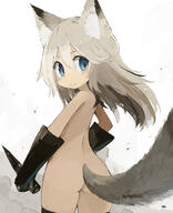 1_female 1girl 2016 2d_art animal_ears animal_humanoid ass ass_visible_through_thighs back blue_eyes blush canid canid_humanoid canine canine_humanoid canis clothing dagger e621 ears explicit eyes face facial_expression female female_focus female_only fox_ears fox_girl from_behind fur gloves gluteal_fold grey_body grey_fur grey_hair hair handwear hi5tj0gp high_resolution humanoid ketsune_(paprika_shikiso) knife legwear loli long_hair looking_at_viewer looking_back mammal mammal_humanoid melee_weapon mostly_nude nude original original_character paprika_shikiso pixiv_56799257 pixiv_id_1285342 point_of_view questionable rear_view safe simple_background smile solo solo_female standing_position tail thigh-highs thighhighs thighs weapon white_background wolf wolf_humanoid wood young けがはないか？ けつね パプリカ色素 獣娘 // 1050x1290 // 394.5KB