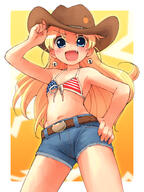 1_female >d america american_flag american_flag_bikini american_flag_swimsuit belt bikini bikini_top blonde_hair blue_eyes cowboy_hat cutoffs d denim denim_shorts earrings explicit eyes face facial_expression fang fangs female flag_print flag_print_swimsuit flat_chest from_below front-tie_top hair hand_on_hip hat headwear high_resolution highres hips jewelpet_(series) jewelpet_tinkle jewelpet_twinkle jewelry legwear long_hair looking_at_viewer miria_marigold_mackenzie navel non-web_source nyama open_mouth paw_print point_of_view safe shorts smile solo stomach swimsuit swimwear united_states_of_america v-shaped_eyebrows viewed_from_below // 1349x1799 // 431.7KB