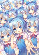 6+_females 6+girls ;d >_< ahoge arm_up arms_raised_up arms_up bangs blue_bow blue_dress blue_eyes blue_hair blush bow cirno closed_eyes closed_mouth clothing collar collared_shirt commentary_request d danbooru dress dress_shirt explicit eyebrows eyebrows_visible_through_hair eyes eyes_closed face facial_expression female fingernails gelbooru grin hair hair_between_eyes hair_bow hair_ornament hands_up multiple_females multiple_girls multiple_persona neck_ribbon one_arm_up one_eye_closed open-mouth_smile open_mouth pjrmhm_coa puffy_short_sleeves puffy_sleeves red_ribbon ribbon safe safebooru shirt short short_hair short_sleeves sleeveless sleeveless_dress sleeves smile touhou touhou_project v white_shirt wink xd // 714x1000 // 1.0MB