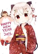 10s 1_female 2016 albino animal animal_ears animal_tail arm_up blush bow cat_ears cat_tail ears explicit eyes face facial_expression fake_animal_ears female floral_print flower_(flowers) girl hair hair_ornament hairclip hand_on_chest hand_on_own_chest happy_new_year head_tilt japanese_clothes kimono looking_at_viewer mammal monkey muku_(muku-coffee) nekomimi new_year obi original petals pixiv_54552532 primate red_eyes ribbon ribbon_(ribbons) safe sankaku_channel sash shiro_(muku) short_hair simple_background single smile solo tail tall_image traditional_clothes upper_body white_background white_hair yukata あけまして！ むく // 752x1062 // 651.3KB