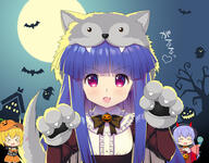 2d_art 3_females 3girls >_< ^_^ animal_hands bangs bat blonde_hair blue_hair blunt_bangs candy center_frills chibi closed_eyes commentary commentary_request d eyebrows eyebrows_visible_through_hair eyes face facial_expression fake_horns fang female food frilled_shirt_collar frills full_moon furude_rika gaou gaou_(babel) gaoubabel gloves hair hairband halloween hanyuu heart heart_in_eye higurashi_no_naku_koro_ni horns houjou_satoko lollipop long_hair looking_at_viewer moon multiple_females multiple_girls night open_mouth paw_gloves paw_pose paws pixiv_190237 pixiv_93778833 purple_eyes safe short_hair smile solo_focus swirl_lollipop symbol_in_eye translated v-shaped_eyebrows xd ハッピーハロウィン // 1000x780 // 479.4KB
