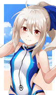 1_female 1girl 352672 bad_id bad_pixiv_id bangs bare_shoulders beach blue_bow blue_sky blue_swimsuit blush bow breasts closed_mouth commentary_request competition_swimsuit cosplay day eyes face facial_expression fate fategrand_order fatekaleid_liner_prisma_illya fate_(series) fate_grand_order fate_kaleid_liner_prisma_illya female hair hair_between_eyes hair_bow highleg highleg_swimsuit highres illyasviel_von_einzbern landform lolibooru.moe long_hair looking_at_viewer mochi_(k620803n) ocean one-piece_swimsuit outdoors outside point_of_view ponytail red_eyes safe shore shoulders sidelocks sky small_breasts smile swimsuit swimwear tied_hair tomoe_gozen_(fate) tomoe_gozen_(fategrand_order) tomoe_gozen_(swimsuit_saber)_(fate) tomoe_gozen_(swimsuit_saber)_(fate)_(cosplay) two-tone_swimsuit white_hair white_swimsuit // 893x1500 // 461.0KB