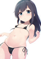 1 1_female 2d_art asashio_(kantai_collection) bikini black_bikini black_hair black_swimsuit blush breasts cleft_of_venus closed_mouth clothing completely_nude contentious_content explicit eyebrows eyebrows_visible_through_hair female female_focus hair kantai_collection loli lolibooru.moe long_hair mb朝潮ちゃん micro_bikini navel nude pixiv_96788122 questionable sankaku shacho_(ko_no_ha) side-tie_bikini simple_background small_breasts solo spiral_eyes stomach swimsuit swimwear white_background イカ腹 朝潮 // 827x1169 // 643.1KB