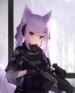 1_female animal_ear_fluff animal_ears bangs battle_rifle bird black_gloves blue_eyes bulletproof_vest closed_mouth commentary_request crescent crescent_hair_ornament ears eyebrows eyebrows_visible_through_hair eyes face facial_expression female firearm gloves guo582 hair hair_ornament hair_ribbon heterochromia high_resolution holding long_hair long_sleeves looking_at_viewer m14 mk_14_ebr original purple_eyes purple_hair revision ribbon rifle safe smile solo tail trigger_discipline upper_body weapon // 1600x2000 // 2.3MB
