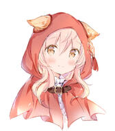 1_female 1girl animal_ears bangs belt belt_buckle blush brown_belt brown_eyes buckle capelet center_frills closed_mouth clothing commentary_request cropped_torso ears ears_through_headwear eyebrows eyebrows_visible_through_hair eyes face facial_expression female frills hair hair_between_eyes hood hood_up hooded_capelet long_hair looking_at_viewer original pink_hair red_capelet safe shirt simple_background smile solo upper_body wataame27 white_background white_shirt wolf-chan_(wataame27) wolf_ears // 665x762 // 234.0KB