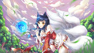 169_aspect_ratio 1_female absurd_resolution ahri,_the_nine-tailed_fox all_fours animal animal_ears animal_tail bare_shoulders black_hair breasts canine chin_kohane cleavage danbooru day detached_sleeves ears explicit facial_mark female forest fox fox_ears fox_girl fox_tail gelbooru grass hair heart high_resolution huge_filesize korean_clothes large_breasts large_filesize league_of_legends lips long_hair looking_at_viewer mammal markings multiple_tails nature no_humans outdoors outside point_of_view questionable safe safebooru shoulders sky slit_pupils solo tail tree very_high_resolution whisker_markings yellow_eyes // 5760x3240 // 12.2MB