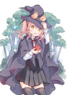 1_female 1girl animal animal_ear_fluff animal_ears apple arm_up bangs bird black_cloak black_headwear black_legwear black_skirt bluebird blush brown_eyes cloak commentary_request d ears_through_headwear eyebrows_visible_through_hair eyes face facial_expression fang female food fruit hair_between_eyes hair_ribbon hand_on_headwear hat holding holding_food holding_fruit legwear long_sleeves looking_at_viewer open_mouth original pink_hair pleated_skirt red_apple red_ribbon ribbon shirt skirt smile solo standing thighhighs tree twintails wataame27 white_shirt witch witch_hat wolf-chan_(wataame27) wolf_ears // 627x885 // 309.7KB