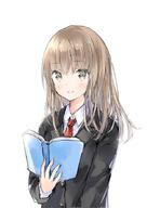 1_female 1girl bangs black_jacket blazer blazer_jacket blush book brown_eyes brown_hair character_request closed_mouth clothing collar collared_shirt cute danbooru eyebrows eyebrows_visible_through_hair eyes face facial_expression female hair holding holding_book holding_object jacket long_hair long_sleeves looking_at_viewer moe neck necktie neckwear open_book original original_character point_of_view red_neckwear safe school_uniform shirt simple_background smile solo tiny_pupils uniform upper_body wataame27 white_background white_shirt // 627x885 // 70.1KB