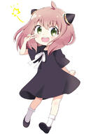 2d_art ahoge anya_(spy_x_family) anya_forger bangs black_dress black_footwear blush bobby_socks child clothing d dress eyebrows_visible_through_hair footwear full_body green_eyes hair_between_eyes hand_up legwear looking_at_viewer massala open-mouth_smile open_mouth pink_hair pixiv_402 pixiv_97626562 shoe_soles shoes short_sleeves simple_background smile socks spy_x_family spy×family star_(symbol) teeth upper_teeth v white_background white_legwear まさち アーニャ_kawaii アーニャ・フォージャー // 800x1095 // 86.0KB