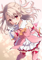 1_female 1girl boots brown_hair clothing earrings eyes face facial_expression fate fatekaleid_liner_prisma_illya fate_(series) fate_kaleid_liner_prisma_illya female footwear gloves illyasviel_von_einzbern jewelry kurage1 legwear lolibooru.moe looking_at_viewer magical_girl medium_hair medium_length_hair open_mouth pink_background pink_footwear prisma_illya red_eyes red_legwear safe simple_background skirt smile solo thigh-highs thigh_boots thighhighs two_side_up white_gloves white_skirt // 595x842 // 490.6KB