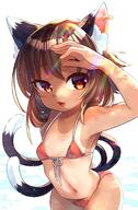 1_female 3 alternate_costume animal_ear_fluff animal_ears animal_tail bangs bikini breasts brown_eyes brown_hair cat_ears cat_tail chen covering covering_eyes cowboy_shot d earrings ears eyes face facial_expression fangs female hair high_resolution ibaraki_natou jewelry light_rays lolibooru.moe multiple_tails navel nekomata no_hat no_headwear open_mouth red_bikini red_swimsuit safe short_hair simple_background single_earring small_breasts smile solo standing_position swimsuit swimwear tail tan tan_lines tanned touhou two_tails white_background // 1140x1740 // 254.3KB