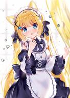 1_female animal_ears anime-pictures.net apron blonde_hair blue_eyes blush cat_ears clothing curtains cute detached_sleeves dress ears eyes female hair hair_ornament hair_ribbon hairband hanazono_serena hanazono_serena_(channel) head_tilt headdress headwear high_resolution indoors inside kawachi_rin long_hair looking_at_viewer maid maid_apron maid_attire maid_dress maid_headdress nekomimi open_mouth point_of_view ribbon safe sankaku_channel sidelocks simple_background single solo tall_image tied_hair twintails uniform virtual_youtuber water water_drop x_hair_ornament // 1000x1399 // 1.3MB