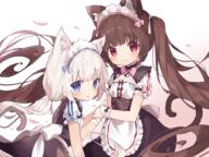 2_females 3 animal_ear_fluff animal_ears animal_tail apron back_bow bangs bell bell_choker black_bow black_skirt blue_bow blue_eyes blunt_bangs blush bow brown_hair cat_ears cat_smile cat_tail catgirl catperson chocola chocola_(sayori) choker closed_mouth commentary_request double_breasted dress ears explicit eyes feline_characteristics female frilled_apron frilled_sleeves frills fujii-shino fujii_shino hair headdress headwear high-waist_skirt high_resolution holding_hand jewelry jingle_bell kemonomimi loli long_hair looking_at_viewer low_twintails maid maid_attire maid_dress maid_headdress multiple_females multiple_girls necklace nekomimi nekopara o open_mouth partial_commentary pink_bow pink_eyes point_of_view puffy_short_sleeves puffy_sleeves red_eyes safe short short_sleeves siblings sisters skirt sleeves tail tied_hair twintails vanilla vanilla_(sayori) very_long_hair waist_apron waitress white_apron white_hair wrist_cuffs wristwear ショコラ&バニラ 藤依しの // 2224x1668 // 2.5MB
