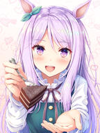 1_female akashio_(loli_ace) animal_ears anime-pictures.net blush bow brown_ribbon cake commentary_request d dessert ear_ribbon ears eyebrows eyebrows_visible_through_hair eyes eyes_visible_through_hair face facial_expression feeding female food fork girl hair hair_ribbon heart heart_background high_resolution holding holding_fork horse_ears long_hair long_sleeves looking_at_viewer mejiro_mcqueen_(uma_musume) mejiro_mcqueen_(umamusume) neck_ribbon open_mouth open_smile outstretched_hand purple_eyes purple_hair ribbon ribbon_(ribbons) safe single smile solo sweets tall_image uma_musume_pretty_derby umamusume upper_body watatuki あーん ウマ娘プリティーダービー1000users入り ケーキ丸ごととは恐れ入った トレーナーにケーキを食べさせるマックイーン マックイーンお嬢様マジ天使 メジロマックイーン(ウマ娘) 朱シオ // 1500x2000 // 1.8MB