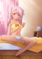 1_female 1girl alarm_clock bangs bare_legs barefoot bed bed_sheet blush book bookshelf brown_skin camisole chloe_von_einzbern clock clothes_lift clothing collarbone commentary_request curse_mark curtains dark-skinned_female dark_skin explicit eyebrows eyebrows_visible_through_hair eyes face facial_expression fate fategrand_order fatekaleid_liner_prisma_illya fate_(series) fate_kaleid_liner_prisma_illya feet female female_only flat_chest grin hair hair_between_eyes high_resolution highres indoors inside kazuma_muramasa legs lingerie loli lolibooru.moe long_hair looking_at_viewer navel neck on_bed one_side_up orange_eyes panties photoshop_(medium) pink_hair pixiv_660335 pixiv_73461435 point_of_view roadtoruin safe sankaku_channel shirt shirt_lift sitting smile solo solo_female stomach stomach_tattoo strap_slip tattoo teeth top_lift underwear underwear_only white_panties white_underwear young クロ 和馬村政 // 848x1200 // 499.2KB