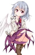 1_female 1girl bad_id bad_twitter_id bangs blush boots bow bowtie braid brooch cardigan dress expressionless female finger_to_cheek footwear french_braid full_body girl grey_hair half_updo high_resolution highres jacket jewelry kishin_sagume light_smile long_hair long_sleeves looking_at_viewer looking_away mature open_clothes open_jacket pink_eyes pov purple_dress red_eyes ribbon ruu_(tksymkw) safe shiny shiny_hair short_hair silver_hair simple_background single single_wing skirt skirt_set smile solo tall_image tareme tied_hair touhou tsurukou white_background white_wings wings // 771x1200 // 442.7KB