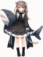 gothic_lolita heripiro maid_uniform shark さめ オリジナル ツーサイドアップ ピロリ菌 ヘッドドレス 女の子 猫耳 // 1294x1737 // 1.4MB