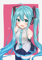 aqua_eyes black_footwear black_skirt blue_hair blue_neckwear blush boots collar_(clothes) collarbone detached_sleeves drawing_kanon exposed_shoulders fanart fanart_from_pixiv female gray_shirt hair_clip hair_ornament hatsune_miku kanon242 long_hair long_sleeves looking_at_camera open_mouth pixiv pixiv_id_34444704 pleated pleated_skirt shirt shoes skirt sleeveless sleeveless_shirt smile solo tattoo thigh_boots tie twin_tails unusual user_ycjx5782 vocaloid wide_sleeves 初音ミク 奏音 // 1270x1806 // 1.6MB