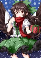 1_female 1girl black_hair black_wings blush box brown_hair brown_wings cape center_frills d danbooru danbooru-safebooru eyebrows eyebrows_visible_through_hair feathered_wings feathers female frilled_skirt frills gelbooru gift gift_box girl green_ribbon green_skirt hair_between_eyes hair_ornament hair_ribbon high_resolution highres long_hair looking_at_viewer mature open_mouth ponytail pov puffy_short_sleeves puffy_sleeves questionable red_eyes red_neckwear red_scarf reiuji_utsuho ribbon ruu_(tksymkw) s safe safebooru scarf short_sleeves single skirt smile snow snowing solo spread_wings tall_image third_eye tied_hair touhou very_long_hair wavy_hair white_cape wings // 1000x1400 // 980.5KB