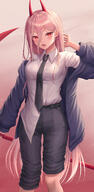 1girl absurdres asymmetrical_pants bangs black_necktie black_neckwear black_pants blue_jacket breasts business_suit chainsaw_man clothes clothing collared_shirt commentary_request cross-shaped_pupils eyebrows_visible_through_hair fanart fanart_from_pixiv female formal hair_between_eyes high_resolution highres holding horns jacket long_hair long_sleeves looking_at_viewer medium_breasts necktie off_shoulder open open_clothes open_jacket open_mouth pants pink_hair pixiv pixiv_8321385 pixiv_92111179 power power_(chainsaw_man) puffy_long_sleeves puffy_sleeves q red_eyes safe sankaku scythe sensitive seungju_lee sharp_teeth shirt shirt_partially_tucked_in shot_z shotz sleeves_past_wrists solo standing suit symbol-shaped_pupils teeth tie v-shaped_eyebrows very_high_resolution very_long_hair weapon weapons white_shirt チェンソーマン チェンソーマン1000users入り パワー パワー(チェンソーマン) 女の子 少女 // 1400x2866 // 4.2MB