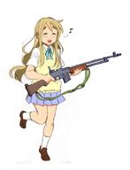 1_female female firearm k-on! kotobuki_tsumugi rifle weapon // 611x800 // 241.8KB