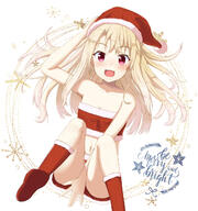 1_female 1girl bad_id bad_pixiv_id bangs between_legs blonde_hair blush breasts christmas cleavage collarbone danbooru eyebrows eyebrows_visible_through_hair fang fate fatestay_night fate_(series) fate_stay_night female floating_hair fur fur-trimmed fur-trimmed_hat fur-trimmed_headwear fur-trimmed_legwear fur_trim hand_between_legs hand_on_headwear hat headwear highres hippo_(hirople) illyasviel_von_einzbern long_hair looking_at_viewer microskirt midriff navel open_mouth panties panty_peek pleated_skirt pov red_eyes red_headwear red_legwear red_skirt safe santa_costume santa_hat sensitive simple_background skin_fang skirt sleeveless sleeveless_outfit small_breasts solo stomach strapless striped tube_top tubetop underwear very_long_hair white_background // 1200x1277 // 825.1KB