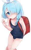 1girl 2 2d_art absurdres angel arm_behind_back arm_up arona_(blue_archive) at_nya5 backpack bag blue_archive blue_eyes blue_hair blue_one-piece_swimsuit blue_swimsuit blush bow braid breasts clothing contentious_content female female_only hair_bow hair_ornament hair_over_one_eye high_resolution highres loli lolibooru looking_at_viewer nya5_(75618515_-_おくらちゃん)\i_95745987_p_2_t_ランドセルアロナちゃん okura-chan_(at_nya5) one-piece_swimsuit one_arm_up pixiv_75618515 pixiv_95745987 q questionable randosel randoseru ribbon safe sankaku school_swimsuit sensitive short_hair small_breasts solo sukumizu swimsuit swimsuits tank_suit thigh_gap thighs tied_hair very_high_resolution waving おくらちゃん アロナ(ブルーアーカイブ) スクール水着 スク水 セーラー服 ブルアカ ブルーアーカイブ ランドセル ランドセルアロナちゃん 旧スク 片目隠れ // 3752x6044 // 4.9MB