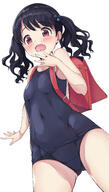 1girl absurdres aki_p_p ass ass_visible_through_thighs backpack bag bangs bare_arms bare_shoulders black_hair blue_flower blue_swimsuit blush breasts brown_eyes commentary_request eyebrows eyebrows_visible_through_hair fangs female flower fukumaru_koito gluteal_fold hair_flower hair_ornament hand_up high_resolution highres idolmaster idolmaster_shiny_colors kuroba_aki lolibooru lolibooru.moe noctchill old_school_swimsuit one-piece_swimsuit open_mouth randosel randoseru safe sankaku_channel school_bag school_swimsuit simple_background small_breasts solo sukumizu swimsuit swimwear the_idolm@_shiny_colors thighs tied_hair twin_tails twintails very_high_resolution wavy_mouth white_background アイドルマスターシャイニーカラーズ アイマス1000users入り シャニマス スク水 スク水ランドセル小糸ちゃん ノクチル ランドセル 旧スク 福丸小糸 黒葉アキ // 1880x3320 // 2.0MB