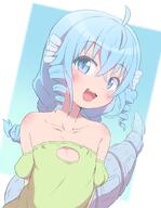 1girl ahoge bangs bare_shoulders blue_eyes blue_hair blush bubukka child clavicle collarbone copyright_request crossed_bangs d drill_hair eyebrows_visible_through_hair fa_(rpg_fudousan) fang female female_child flat_chest hair_between_eyes head_fins lolibooru looking_at_viewer matching_haireyes open-mouth_smile open_mouth pettanko rpg_fudousan s safe sankaku sensitive slit_pupils smile solo tail twin_drills upper_body // 700x904 // 71.3KB