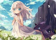 1 1_female 1girl 2015 ahoge ambiguous ambiguous_gender bare_arms bare_shoulders barefoot black_body blue_eyes blush brown_body child clothed clothing cloud cub cute daisy daww day dragon dress duo e621 feet female feral field flower flower_field furry grass grey_hair hair haruka_(reborn) head_wreath headdress holding holding_flower horn horns human lolibooru lolibooru.moe long_hair mammal mature membrane_(anatomy) membranous_wings mountain mouth_hold mythical nom original original_5000_users_bookmark original_character outdoors outside petals pixiv_53756812 plant primate safe scalie shuga_o shugao silver_hair sky sleeveless sleeveless_dress sleeveless_outfit solo standing sundress tag_e621 teeth white_dress wind wings wreath young しゅがお オリジナル オリジナル5000users入り ドラゴン 少女と小さなドラゴン 少女と小さなドラゴン② 白ワンピ 美女と竜 花冠 蒼空 裸足 // 1000x726 // 889.8KB