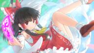 1_female 1girl ankle_socks armpits bare_legs bare_shoulders black_eyes black_hair bow cherry_blossom_print cloud day detached_sleeves female fighting_stance floral_print footwear frilled_bow frilled_skirt frills full_body gohei hair_bow hair_tubes hakurei_reimu hidden_star_in_four_seasons high_resolution highres japanese_clothes konachan.com legs long_hair looking_at_viewer miko ofuda petals pov red_bow red_bow_ornament red_eyes red_shirt red_skirt safe sarashi shirt shoes skirt skirt_set sky socks spring_(season) terawamu touhou underwear wamu_(chartreuse) yellow_neckwear yr1 わむ 初ルナクリア記念に霊夢。 博麗霊夢 東方 東方project 東方project250users入り // 2573x1447 // 3.2MB