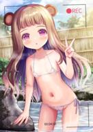 1girl animal_ears bear_ears bear_girl bikini blush breasts brown_hair cameltoe clothing cloud contentious_content covered_erect_nipples covered_nipples erect_nipples erect_nipples_under_clothes explicit female female_focus fence groin high_resolution highres izu_mike loli lolibooru long_hair looking_at_viewer md5_mismatch micro_bikini navel nipples onsen original outdoors partially_submerged pink_eyes questionable recording safe sensitive side-tie_bikini side-tie_bikini_bottom sky small_breasts solo stomach swimsuit thighs v viewfinder wading water white_bikini white_swimsuit // 1667x2361 // 4.7MB