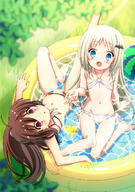2_females 2girls adult ahoge arm_support ass ass_visible_through_thighs ball barefoot beachball bikini blonde_hair blue_eyes blurry blush brown_hair c84 c84新刊表紙 depth_of_field fang fangs feet female flat_chest from_above grass hair_ornament high_resolution highres key100users入り light_rays little_busters! lolibooru lolibooru.moe long_hair looking_at_viewer lou lou_(artist) lou_(pixiv_908538) lying mature miyajima_hitoshi multiple_females multiple_girls natsume_rin navel nipples noumi_kudryavka o o-ring o-ring_bikini o-ring_top on_back open_mouth partially_submerged ponytail pov questionable red_eyes rubber rubber_duck see-through sitting stomach sunbeam sunlight swimsuit swimwear thigh_gap thighs tied_hair toes upside-down upside_down wading_pool water watermelon_beachball white_bikini リトルバスターズ! 棗鈴 能美クドリャフカ 裸足 // 1000x1421 // 1011.5KB