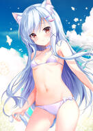 1_female 1girl 2d_art animal_ears animal_tail ass ass_visible_through_thighs bangs bare_arms bare_shoulders bikini blue_hair blue_sky blush bow breasts cat_ears cat_tail choker clavicle cloud clouds cloudy_sky collarbone commentary_request contrapposto cowboy_shot ears emily emily_(pure_dream) eyebrows eyebrows_visible_through_hair female fish_hair_ornament general gluteal_fold grabbing hair_bow hair_ornament high_resolution highres loli_face long_hair looking_at_viewer multicolored_hair navel nekomimi open_mouth original original_character pixiv_84786653 point_of_view red_eyes s safe sankaku sankaku_channel side-tie_bikini sky small_breasts smile solo sstomomi standing stomach swimsuit swimwear tail tail_grab thighs two-tone_hair two_tone_hair white_bikini white_choker white_hair white_swimsuit x_hair_ornament おへそ にゃんこちゃん オリジナル 剥ぎ取りたいパンツ 女の子 水着 猫耳 // 1000x1414 // 1.2MB
