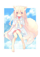 1_female absurd_resolution animal_ear_fluff animal_ears animal_tail bangs blonde_hair blue_sky blush breasts closed_mouth clouds cloudy_sky collarbone commentary_request day dress ears eyebrows eyebrows_visible_through_hair female fox_ears fox_girl fox_tail full_body hair_between_eyes hands_together hands_up high_resolution long_hair medium_breasts original own_hands_together red_eyes sailor_collar sailor_dress short_sleeves sitting sky solo tail two_side_up very_long_hair white_dress white_sailor_collar wide_sleeves yunochia // 2480x3479 // 6.4MB