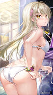 1girl ass back bare_back bikini blonde_hair blush butt_crack clothing copyright_request cover cover_page female fujima_takuya hair_ornament heart_o-ring heart_ring_top long_hair looking_back mocochin novel_cover novel_illustration official_art open_mouth panties pantsu posterior_cleavage questionable side-tie_bikini_bottom swimsuit swimsuits s級学園の自称「普通」 underwear undressing untied untied_bikini untying white_bikini white_swimsuit 「うち、まだ着替え中なんだけど……」 ライトノベル 水着 藤真拓哉 // 469x834 // 373.8KB