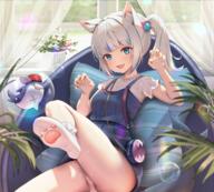 1girl adult animal_ear_fluff animal_ears animal_print ass asymmetrical_hair bangs bent_knees blonde_hair bloop_(gawr_gura) blue_dress blue_eyes blush bobby_socks bubble cameltoe cat_ears child claw_pose clenched_hand clothes_pull clothing commentary couch curtains dress eyebrows_visible_through_hair feet female female_only footwear frilled_sleeves frills gawr_gura gawr_gura_ch. gawrgura glass hair_cord high_resolution highlights highres hololive hololive_english indoors large_filesize leg_up legwear lolibooru long_hair looking_at_viewer multicolored_hair multicoloured_hair nekomimi open_mouth panties pantsu panty_peek paw_pose paw_print paw_print_soles paws pillow pixiv pixiv_id_51576208 plant po_ppe ponytail potted_plant questionable shark sharp_teeth short_sleeves side_ponytail sidelocks silver_hair sitting sitting_on_couch skirt skirt_lift skirt_pull smile socks soles soles_of_feet_in_socks solo streaked_hair sunbeam sunlight sweat symbol-only_commentary tail teeth tied_hair underwear user_vynh4288 vase very_high_resolution virtual_youtuber white_hair white_legwear white_underwear window がうる・ぐら バーチャルyoutuber ホロライブ ホロライブen ポッペ 女の子 猫耳 獣耳 足裏 🦈 // 3000x2710 // 7.1MB