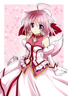 10s 1_female ahoge animal_ears animal_tail bare_shoulders breasts canine dog dog_days dog_ears dog_girl dog_tail dress ears female gloves kanna_(plum) mammal md5_mismatch millhiore_f_biscotti pink_hair purple_eyes safe smile solo tail violet_eyes // 516x722 // 388.4KB