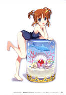 1girl arm_rest barefoot bent_over blue_swimsuit blush d feet female fujima_takuya full_body highres leaning_on_object loli looking_at_viewer lyrical_nanoha mahou_shoujo_lyrical_nanoha name_tag old_school_swimsuit one-piece_swimsuit one_leg_raised open-mouth_smile open_mouth orange_hair purple_eyes questionable raising_heart safe sankaku_channel school_swimsuit shiny shiny_clothes shiny_hair shiny_skin short_hair short_twintails skindentation smile solo standing sukumizu swimsuit swimsuits swimwear takamachi_nanoha tank_suit tied_hair twintails violet_eyes yande.re // 2807x4042 // 1.1MB
