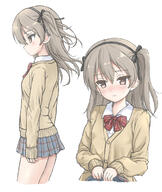 1girl black_ribbon blouse blush bow bowtie brown_eyes clothes_lift collared_shirt embarrassed flipper girls_und_panzer hair_ribbon light_brown_eyes light_brown_hair long_hair long_sleeves plaid plaid_skirt pleated_skirt questionable red_bow red_bowtie ribbon safe shimada_arisu shirt simple_background skirt skirt_lift solo sweat sweater white_background white_shirt yellow_sweater // 1000x1187 // 178.5KB