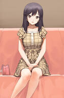 1_female 1girl a1 aged_up bag bangs bare_arms bare_legs beige_dress black_hair blush breasts brown_eyes buttons check_commentary clavicle collarbone commentary_request couch cute dress feet_out_of_frame female grid hand_on_hand handbag hands_on_lap hands_together ichijou_hotaru indoors initial-g inside knees_together_feet_apart light_blush lips long_hair looking_at_viewer media_factory medium_breasts neck non_non_biyori older open_mouth own_hands_together pink_bag point_of_view print_dress safe sankaku_channel sash sensitive short_dress short_sleeves silver_link sitting smile solo square_neckline v_arms // 652x1000 // 316.6KB