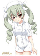 10s 1_female 1girl >) alternate_costume anchovy anchovy_(girls_und_panzer) anzai_chiyomi bangs blush breasts brown_eyes closed_mouth commentary commentary_request danbooru danbooru-safebooru dated dress eyebrows eyebrows_visible_through_hair fanart female flipper from_pixiv gelbooru girls_und_panzer green_hair hair_between_eyes hair_ribbon hat head_tilt leaning leaning_forward long_hair looking_at_camera looking_at_viewer mature nurse nurse_cap nurse_outfit pixiv pov ribbon ringlets safe safebooru short_sleeves simple_background small_breasts smile solo text text_calendar_date text_mangaka_name tied_hair twintails twitter_username v-shaped_eyebrows white_background white_dress white_hat white_headwear white_ribbon // 700x988 // 97.7KB