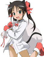 1_female 1girl animal_ears animal_tail black_hair blush boots bow cat_ears cat_tail choker christmas ears fang fangs female flat_chest footwear francesca_lucchini garrison_cap gloves green_eyes hair_bow hair_ornament hair_ribbon hair_tie lingerie long_hair male mature nekomimi open_mouth panties pantsu pettanko questionable red_gloves ribbon sack safe simple_background smile solo strike_witches striped striped_panties striped_pattern striped_underwear tail tied_hair twintails underwear uniform white_background world_witches_series youkan // 650x850 // 142.5KB