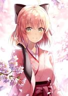 1_female 1girl ahoge bow explicit explicit_content eyebrows eyebrows_visible_through_hair fate fate_(series) female flower hair_bow high_resolution highres japanese_clothes kimono koha-ace mature nonono nsfw okita_souji_(fate) okita_souji_(fate)_(all) pink_hair safe solo vambraces yellow_eyes // 1000x1412 // 170.9KB