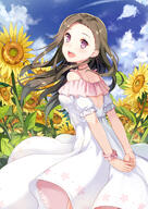 1_female arms_behind_back brown_hair cloud cloudy_sky d dance_of_eternity day dress exposed_back female floating_hair flower high_resolution highres jayfjfz ldfe_mk2 long_dress long_hair looking_at_viewer looking_back mature open_mouth original outdoors outside pink_eyes pov safe short_sleeves sky smile solo standing summer_dress sundress white_dress wrist_cuffs yellow_flower yongheng_zhi_wu ぱっくり背中 サマードレス ヒマワリ 女の子 白いワンピース 白ワンピ // 1240x1754 // 1.4MB