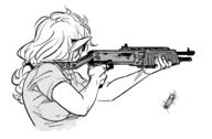 1_female 1girl aiming baalbuddy bad_id bb bb_(baalbuddy) bb_(baalbuddy)_original ears elf elf_with_gun_(baalbuddy) eyewear female finger_on_trigger firearm from_behind greyscale gun high_resolution highres holding holding_gun holding_object holding_weapon inactive_account long_hair monochrome motion_blur original pointed_ears pointy_ears ponytail s safe sankaku sankaku_channel short_sleeves shotgun shotgun_shell shotgun_shells simple_background solo spas-12 sunglasses tied_hair upper_body weapon white_background // 2300x1512 // 754.9KB
